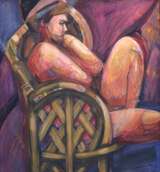 Nude in a Peacock Chair